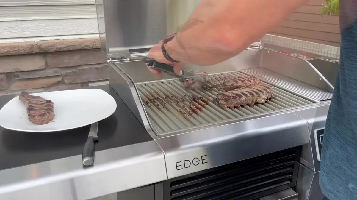Char-Broil Edge Electric in use, frame from Will's review video
