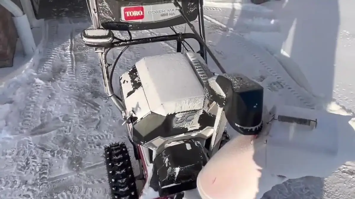 Toro Power Max e26 in use, frame from Will's review video